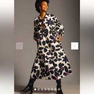Anthropologie NWT The Bettina Tiered Shirt Dress by Maeve size S.